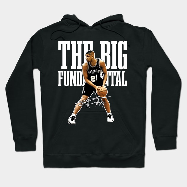 Tim Duncan The Big Fundamental Basketball Signature Vintage Retro 80s 90s Bootleg Rap Style Hoodie by CarDE